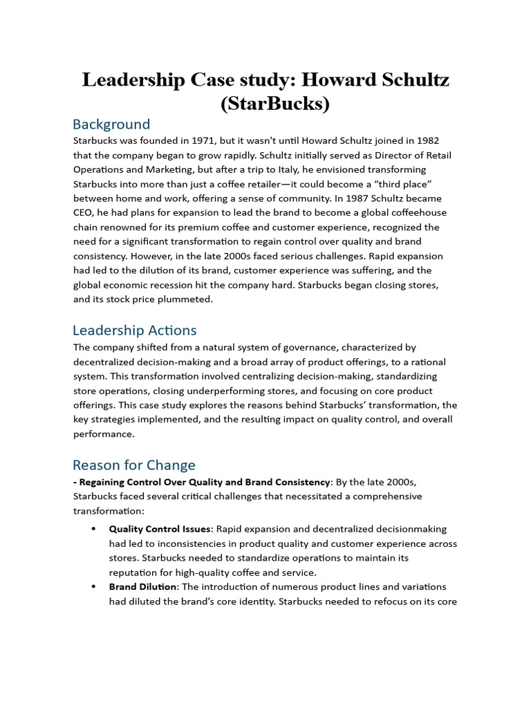 Leadership Case Studies